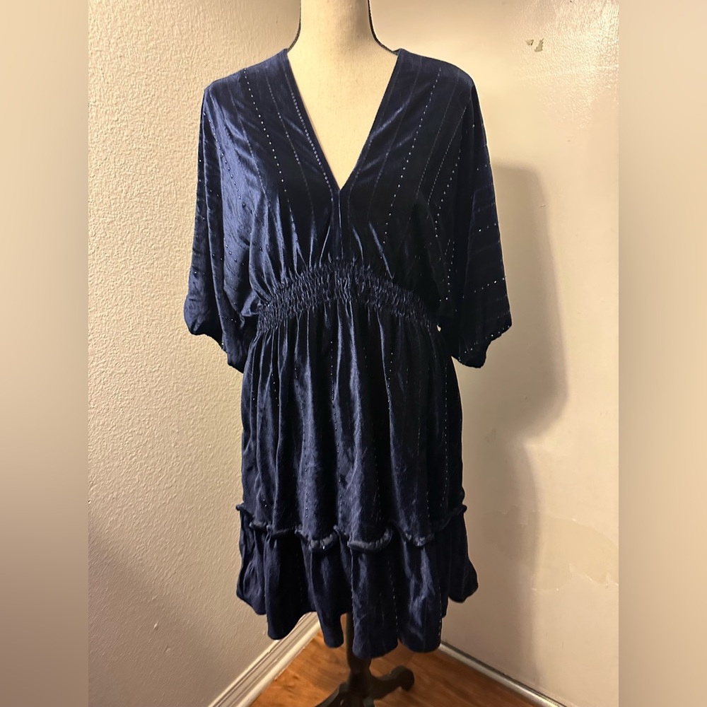 Taylor Midnight Blue Sequin Dress
